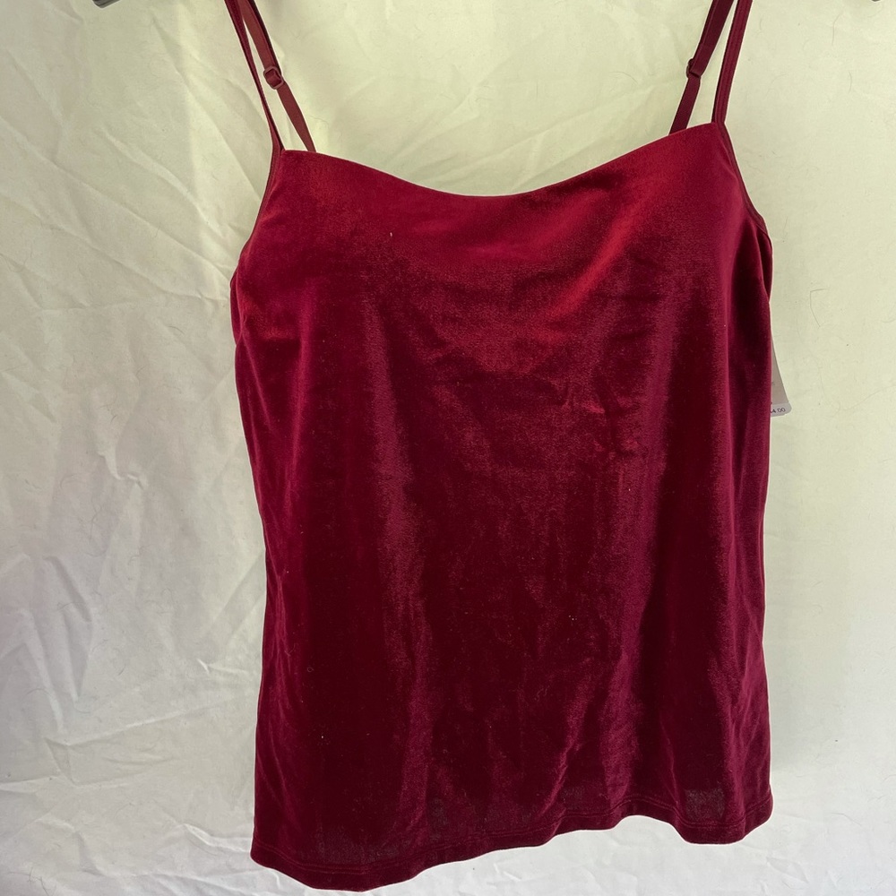 Burgundy wine tank-top w/ built- in push-up bra